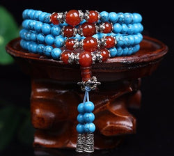 Turquoise Tibetan Mala Bracelet