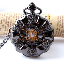 Black Steel Steampunk Pocket Watch